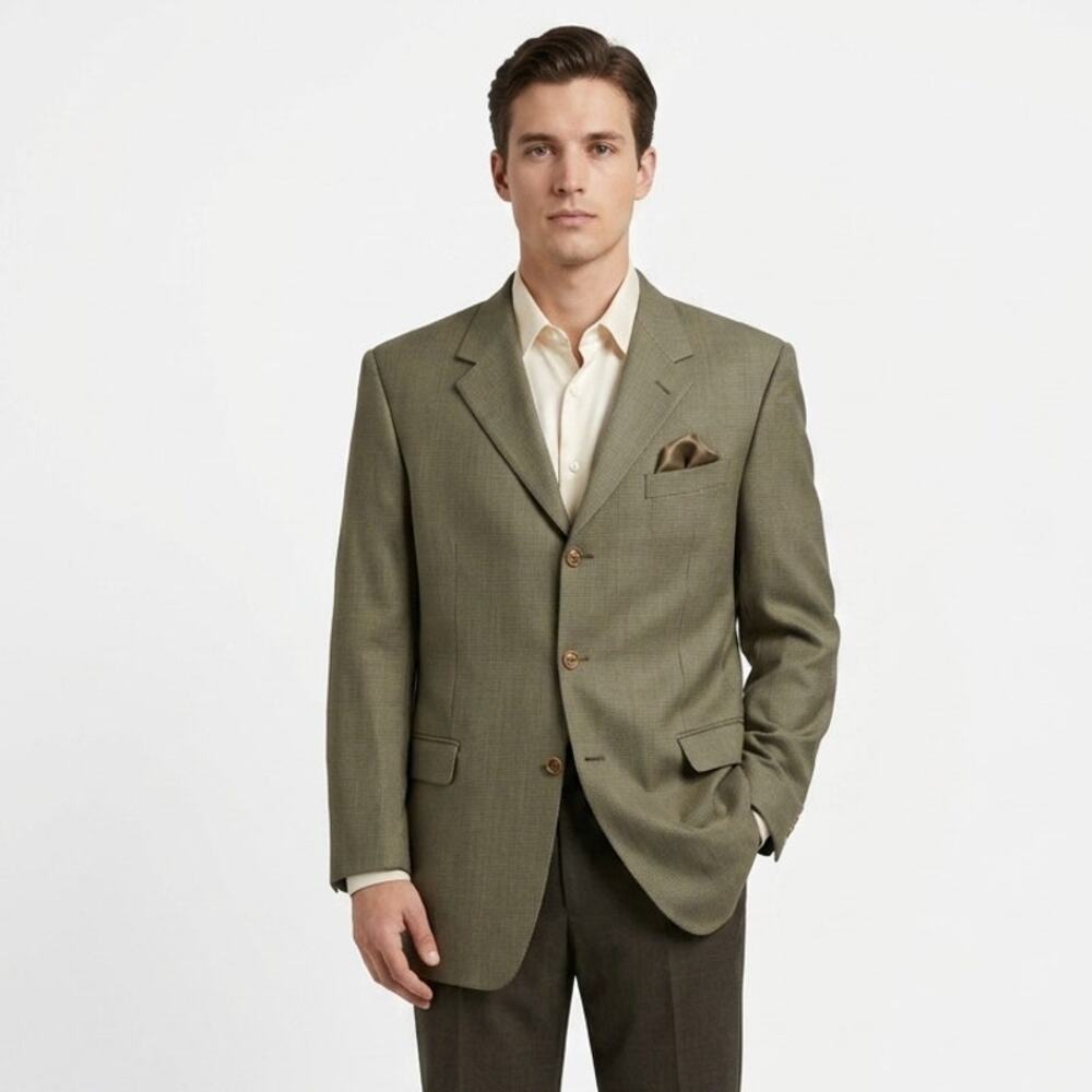 VTG Canali Proposta Blazer Jacket Mens 54 L Brown Wool 3-Button Classic Formal
